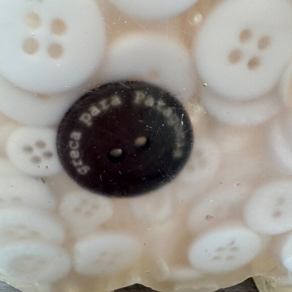 Sheep shaped lamb lucite resin with vintage buttons sewing room decor lover - Picture 7 of 12